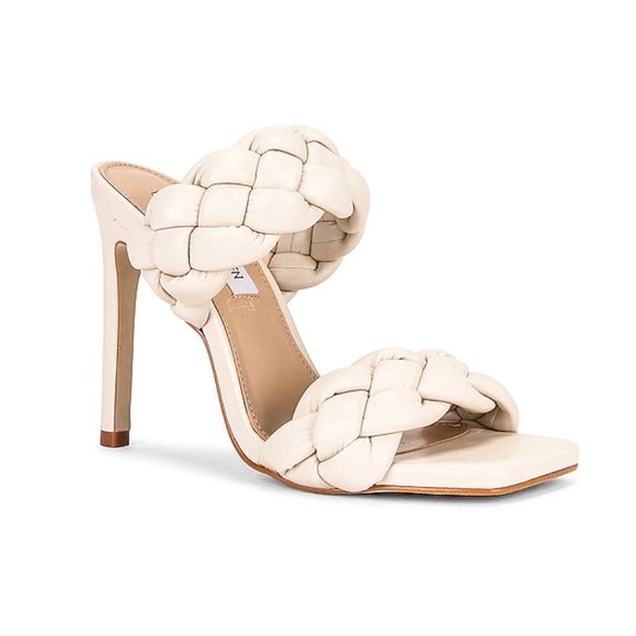 Steve Madden Shoes - Revolve Steve Madden Kenley off white Double braided strap Square toe heel SZ 10